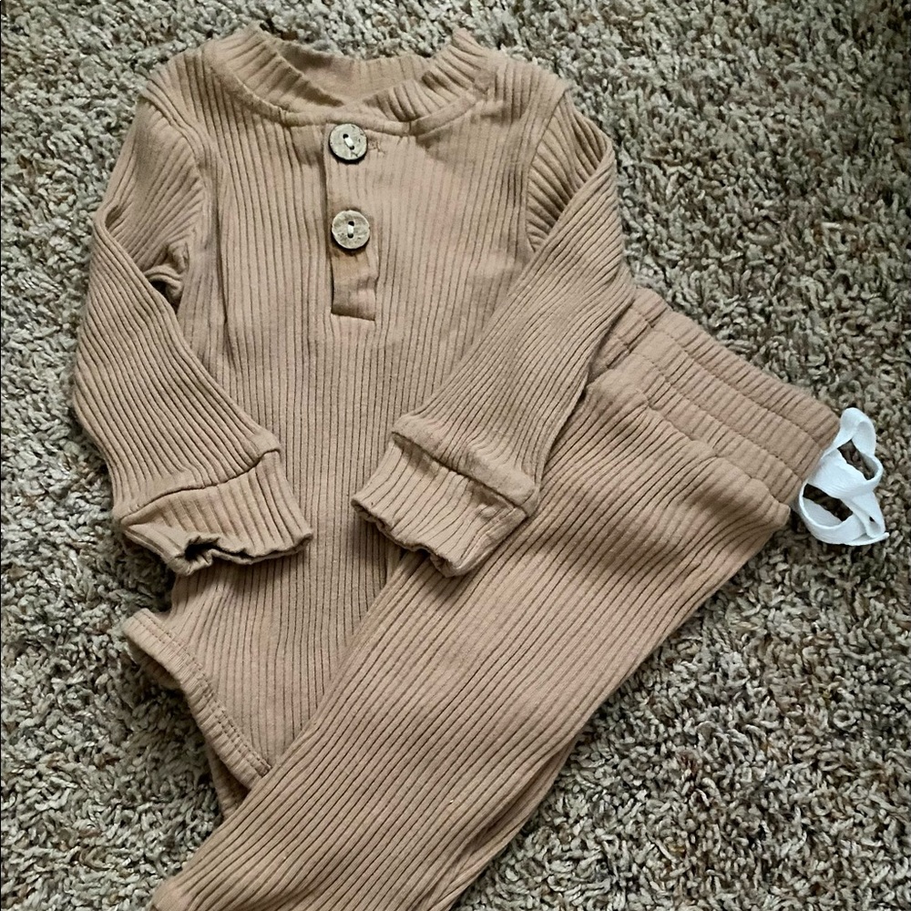 Tan newborn outfit
